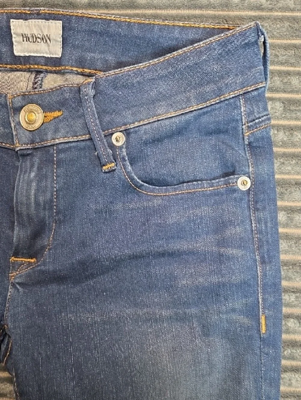 Hudson Jeans Indigo Cropped Denim Shorts with Side Slits